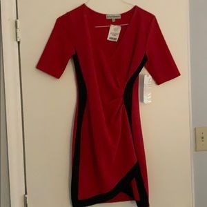 Red Midi Ruched Dress